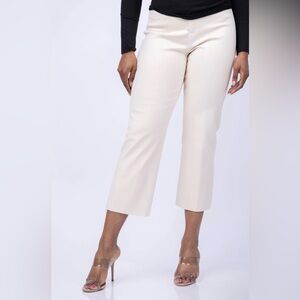 L'AGENCE Cream Cropped Wide-Leg Pants